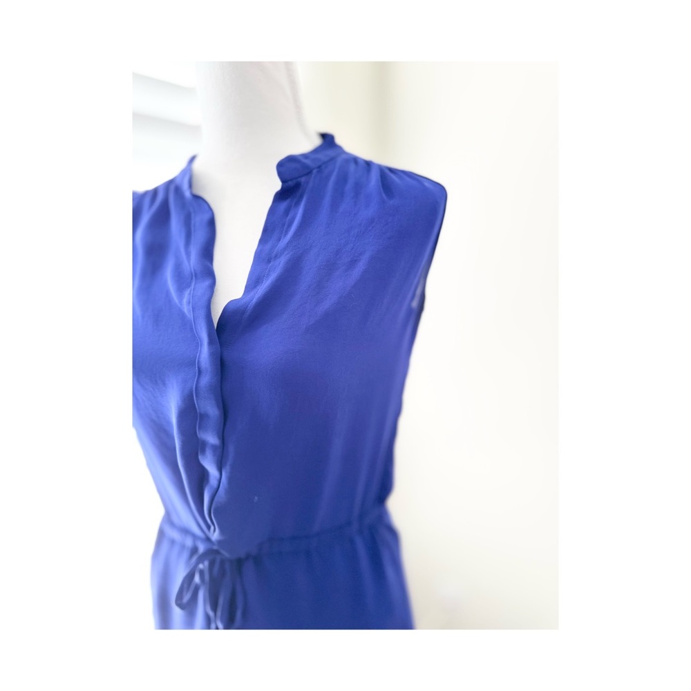 Babaton Blue Sleeveless Silk Dress - Picture 3 of 7